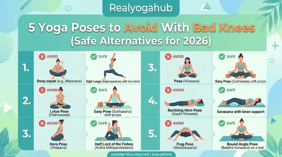 5 Yoga Poses to Avoid With Bad Knees