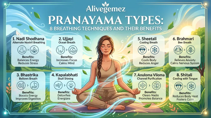 pranayama types and benefits.